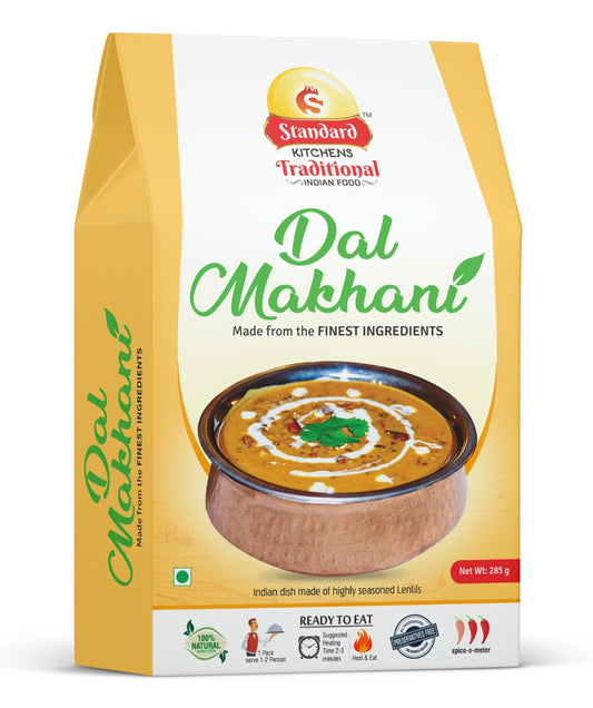 Standard Kitchens Traditional Indian Food – Dal Makhani (285 g) | Ready to Eat | 100% Natural | Preservative-Free | Vegetarian
