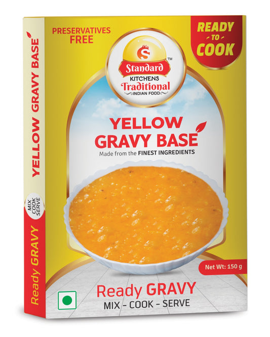 Standard Kitchens Traditional Yellow Gravy Base – Ready to Cook Curry Gravy | Preservative Free | Mix, Cook & Serve | 150g