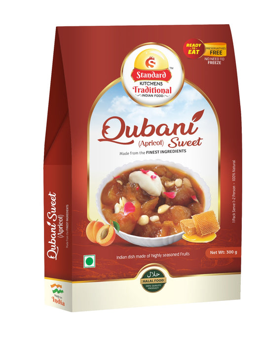 Standard Kitchens Traditional Qubani Sweet (Apricot) | Ready to Eat | Preservative Free, Halal Certified | 300g