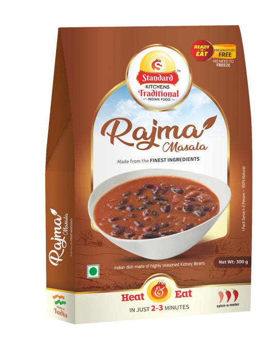 Standard Kitchens Traditional Rajma Masala – Ready to Eat | Authentic Indian Kidney Bean Curry | Preservative-Free | 100% Natural | Heat & Eat in 2-3 Minutes | 300g
